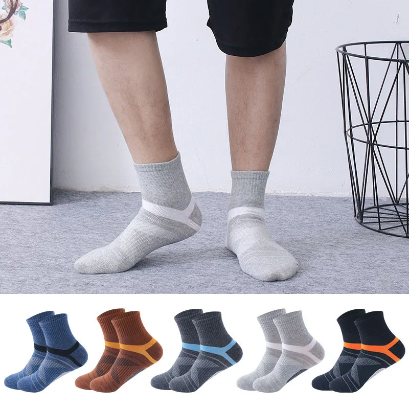 High Quality 5 Pairs Lot Men Cotton Socks Black Sports Socks Casual Run Summer Socks Men Breathable Male Sock Sokken Size38-45