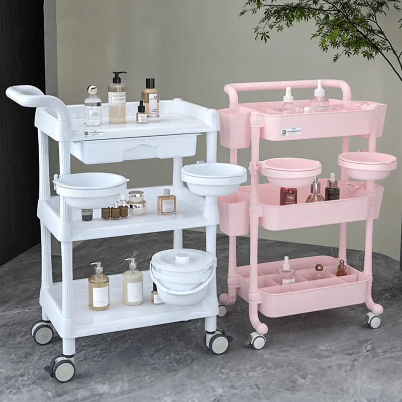 Складная Эстетическая Парикмахерская розовая профессиональная тележка для