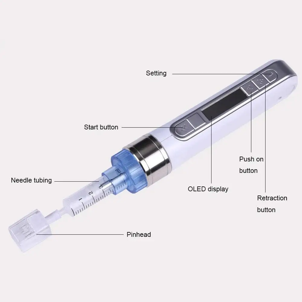 

Meso Gun Pen Mesotherapy Gun Removal Wrinkle Skin Rejuvenation Smart Water Injection Pen Hyaluronique Acid PRP5 Pins Needle 1set