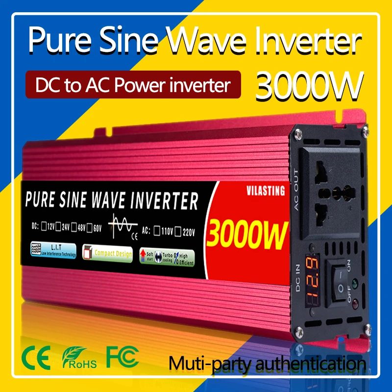 

Pure Sine Wave Inverter DC12V/24V To AC 110V/220V Inversor 5000W 4000W 3000W 2000W voltage converter Inverter Car solar Inverter