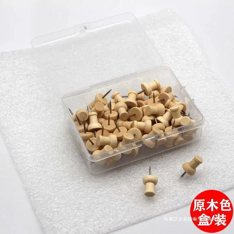 

Solid Wood Thumbnails, Soft Wood Board Push Nails, Wooden Small Thumbnails, Kindergarten Decoration Creativity, Round Head Long