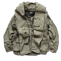 kapital hirata hohiro washed 5 point military style loose multi pocket women and men jacket ameikaji hooded outerwear coats