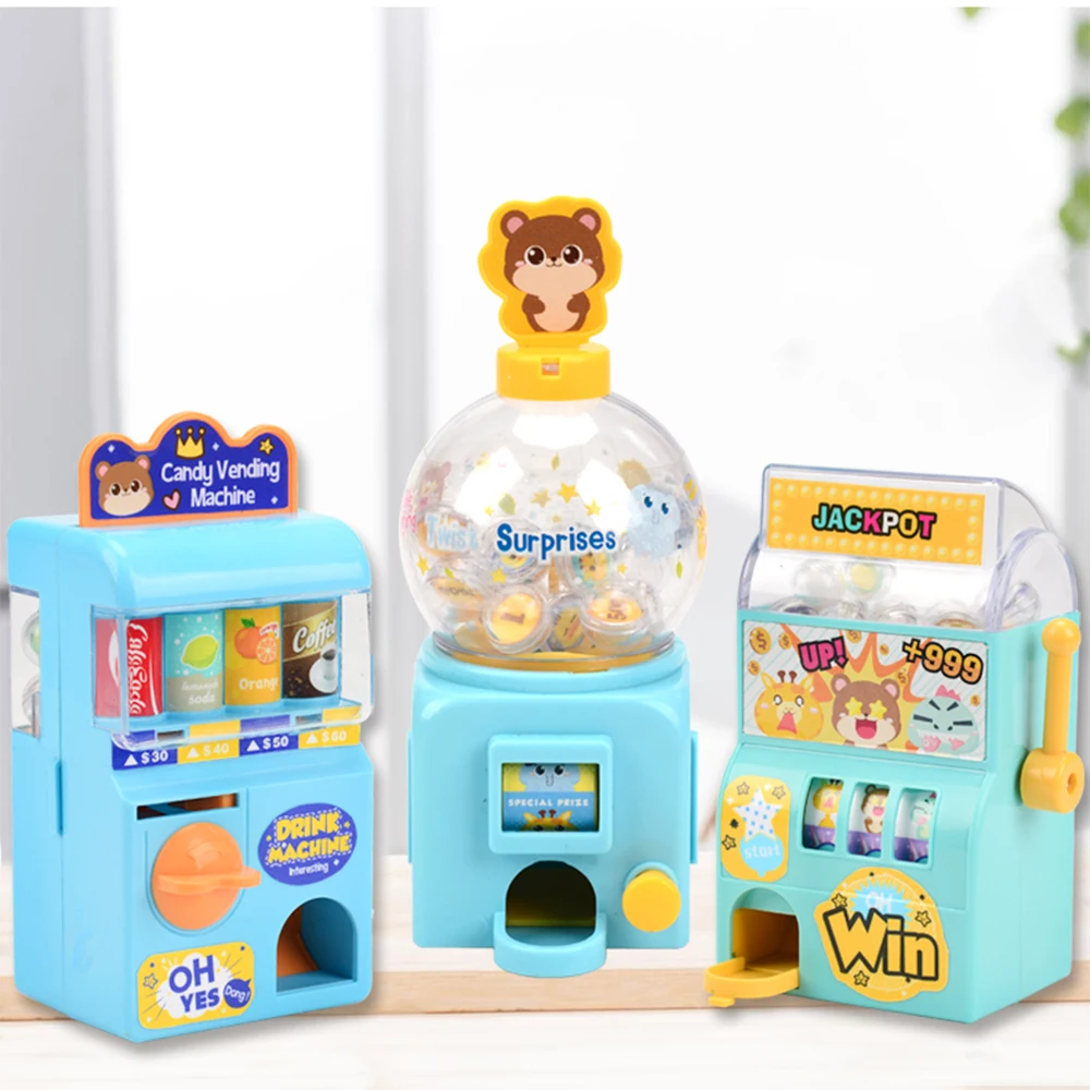 

Simulated Vending Machine Puzzle Game Mini Funny Children's Shake Machine Music Manual Scroll Machine For Kid Gift Groceries Toy