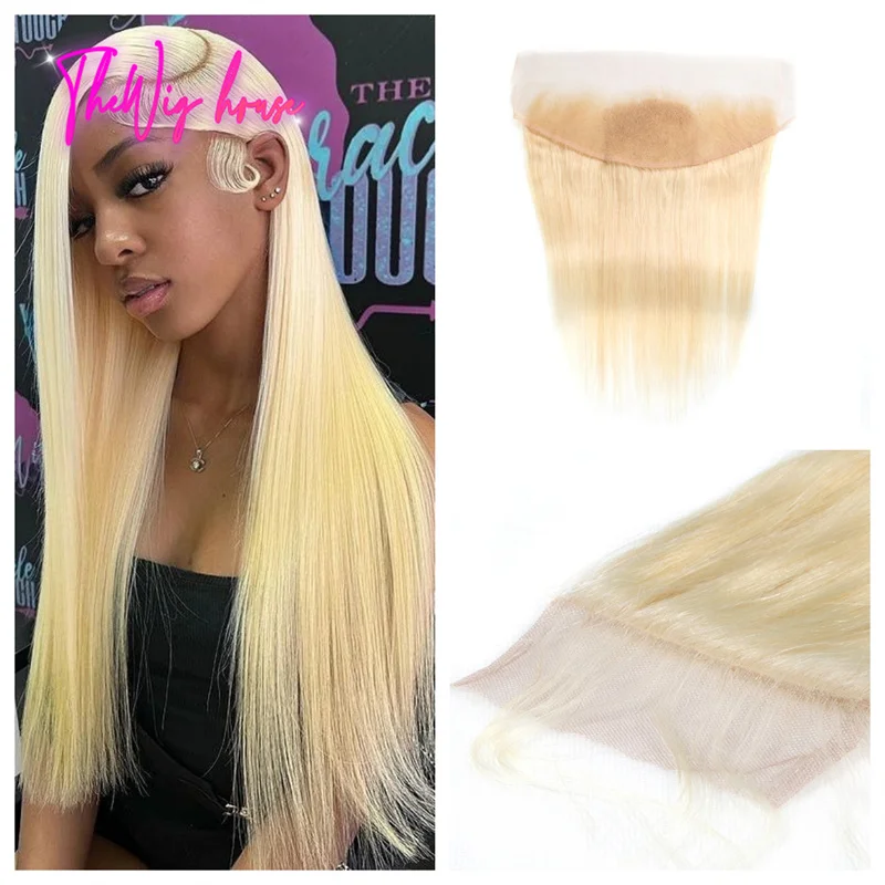 

613 Blonde 5x5 HD Lace Closure Only Bone Straight 13x4 Lace Frontal Human Hair Invisible Lace Melt All Skins For Black Women