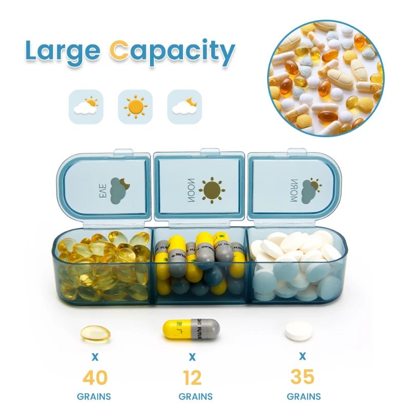 

Портативный чехол для таблеток на 7 дней, контейнер для таблеток большой емкости на одну неделю, 21/28 ячеек, маленький мини контейнер для хранения лекарств, съемная коробка, медицинский уход