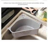 wholesale kitchen sink drain triangle plastic shelf vegetable fruit pull out storage baskets with suction cup storage