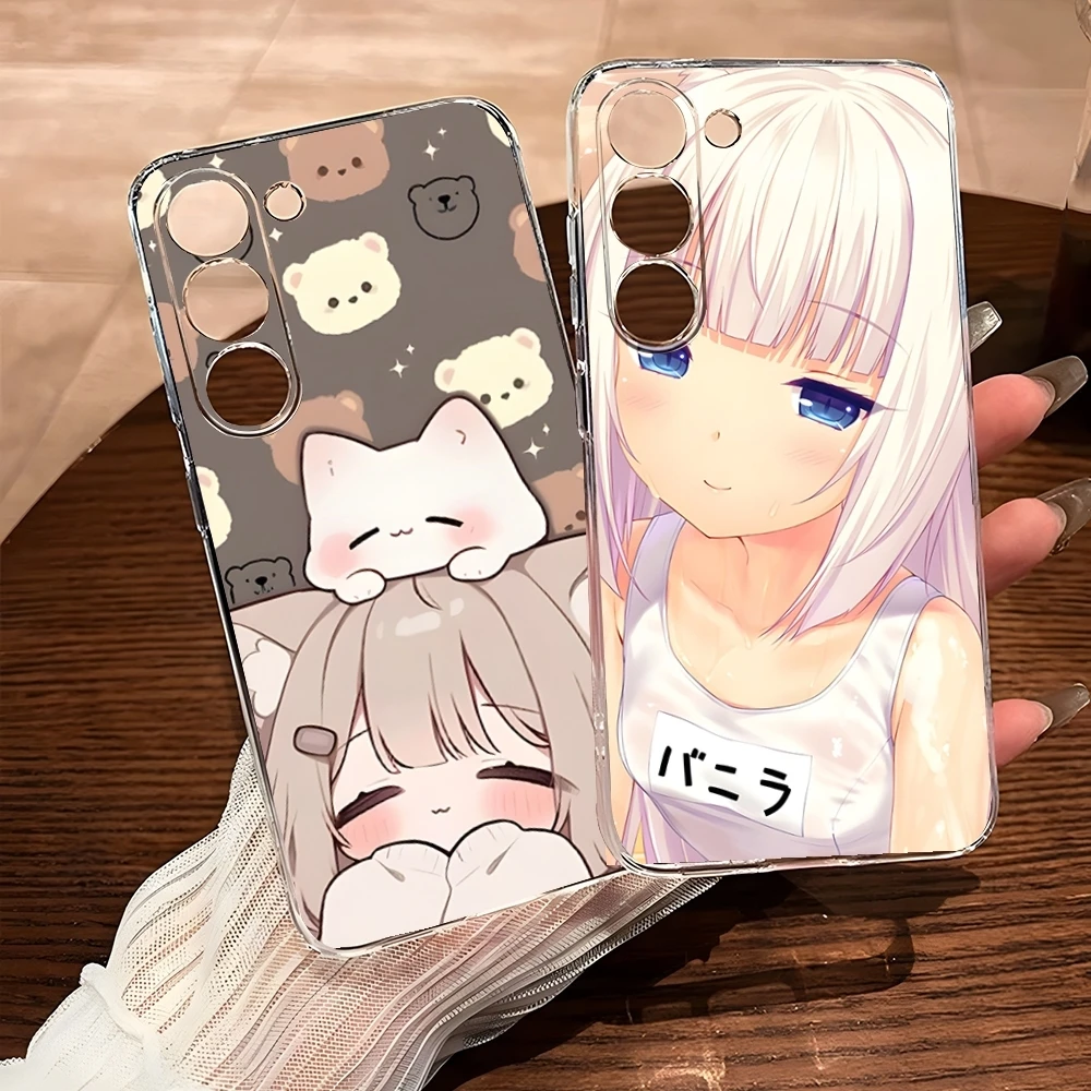 Чехол для телефона Chocola Nnekopara Samsung S25 S24 Ultra S23 Fe S22 S20 S21 Plus A13 A14 A16 A54 A24 A53 Прозрачный