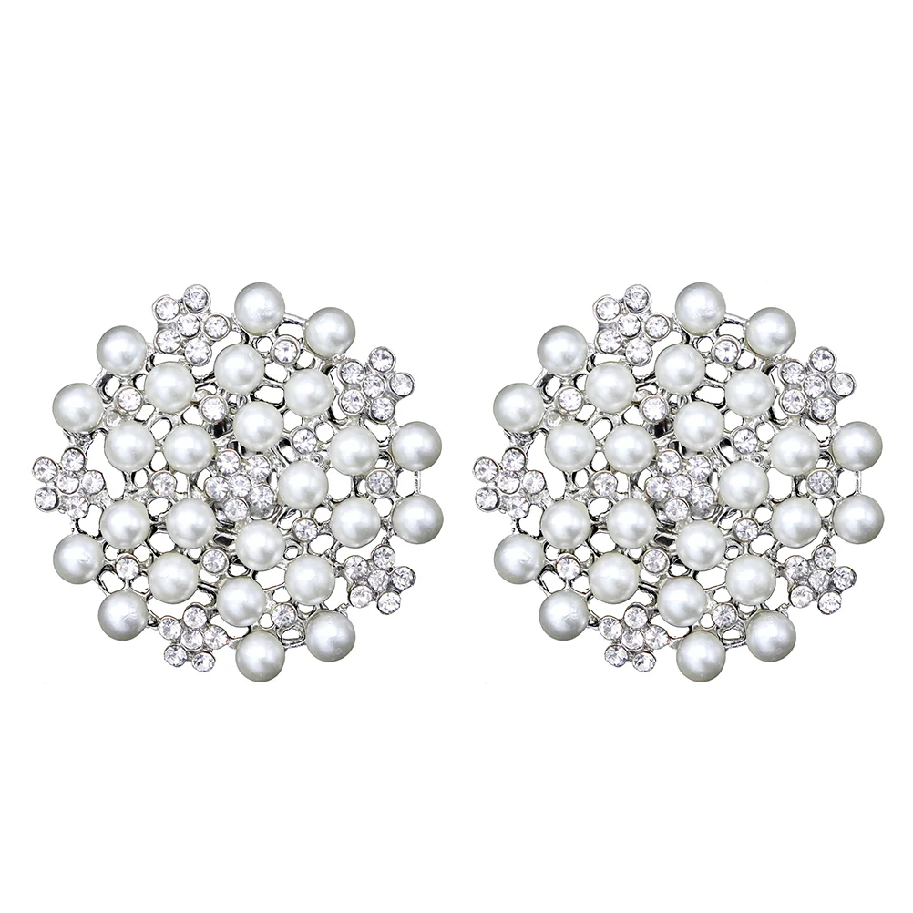 

2 PCS Rhinestone Shoe Decoration Clips Women Wedding Rhinestones Bride Prom Decorations