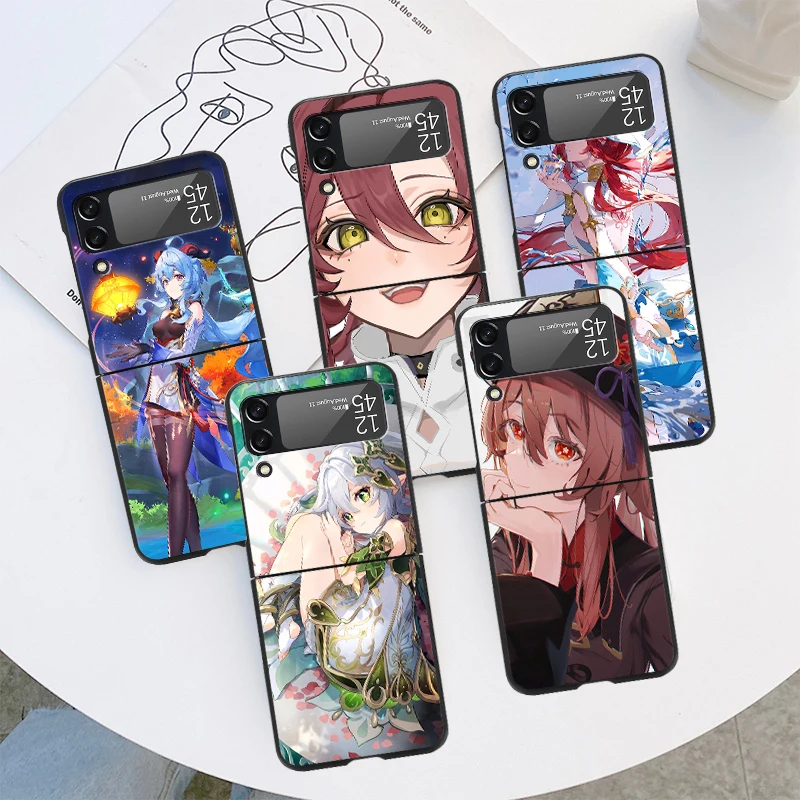 

Чехол для Samsung Galaxy Z Flip4 Flip3 5G Funda Z Flip 3 4 чёрные жесткие чехлы из поликарбоната Zflip3 ZFlip4 чехол для сотового телефона Genshin Impact