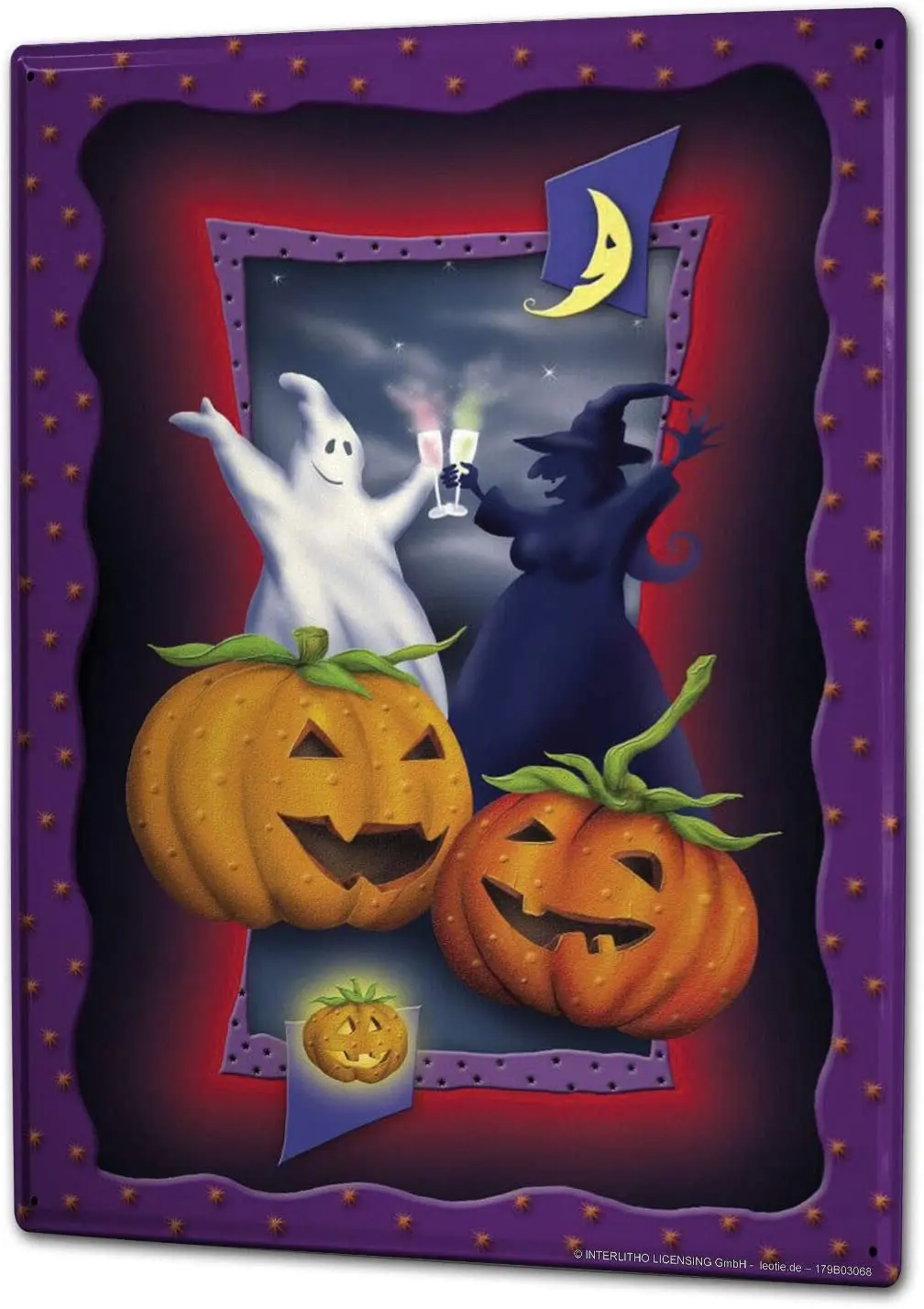 

Металлический знак Хэллоуин призрак Тыква Ведьма украшение кафе Семья Бар Ресторан 12x8 дюймов