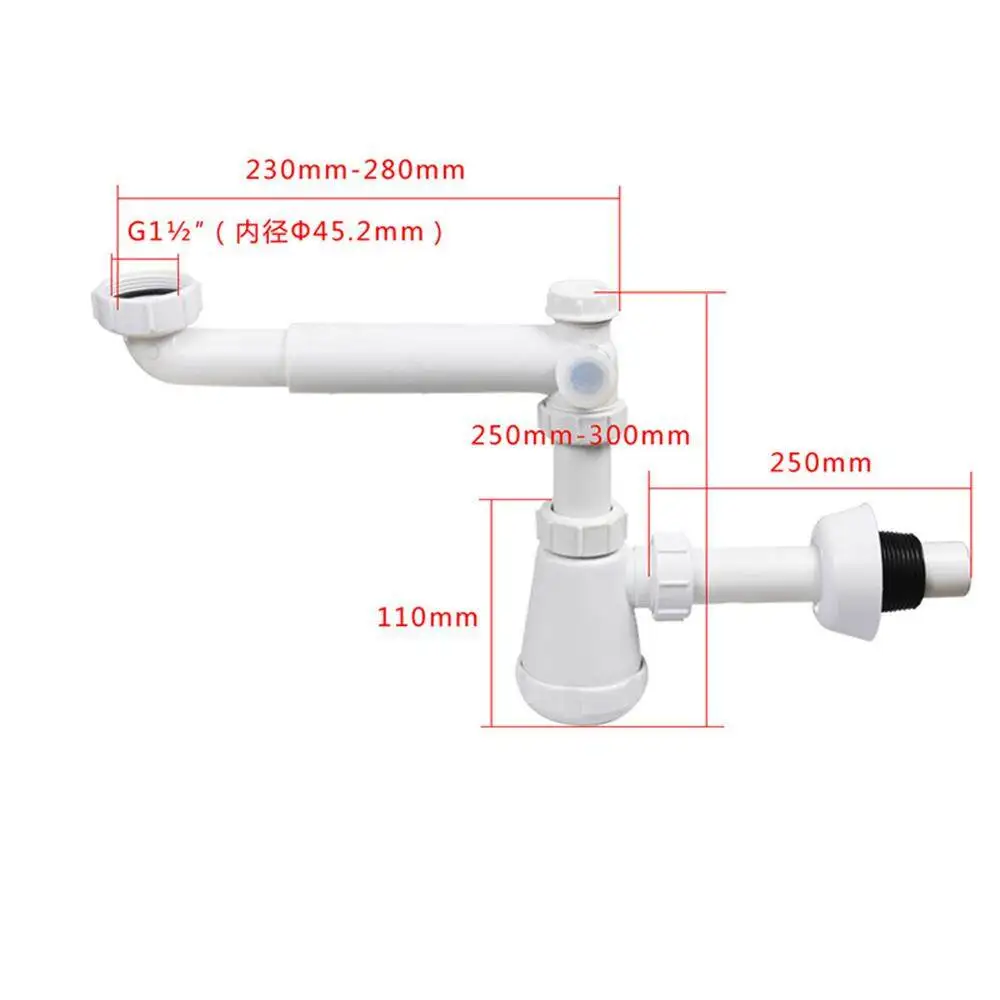 

GYL G1 1/2" sink basin drainpipe kit white pipe into the wall single bathroom basindrain waste drainage system GN012C001
