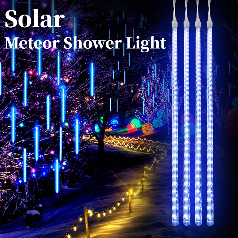 

LED Outdoor Solar Lamp String Lights Meteor Shower Rain LEDs Fairy Holiday Christmas Party Garland Solar Light Garden Waterproof