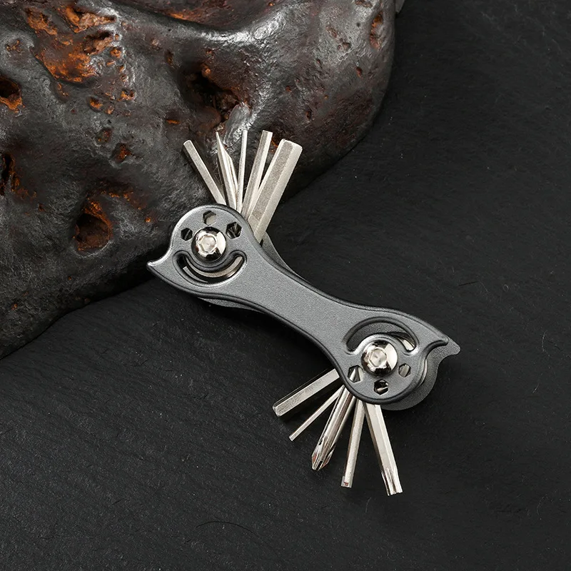 

Edc Multifunctional Bicycle Maintenance Tool Outdoor Home Riding Portable Folding Hexagonal Wrench Cross Slotted Screwdriver