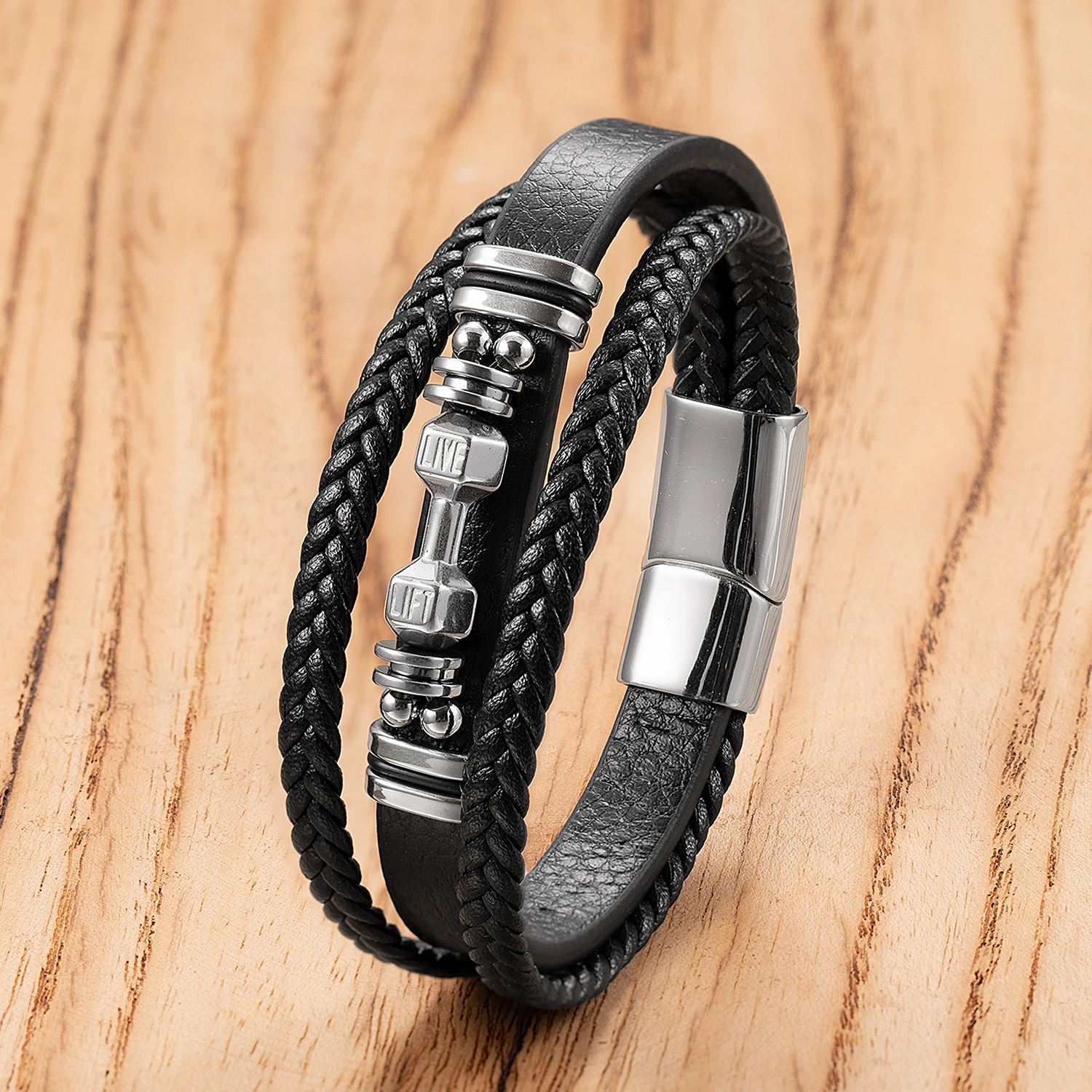 Новый плетеный кожаный гантель в форме специального популярного узора мужской