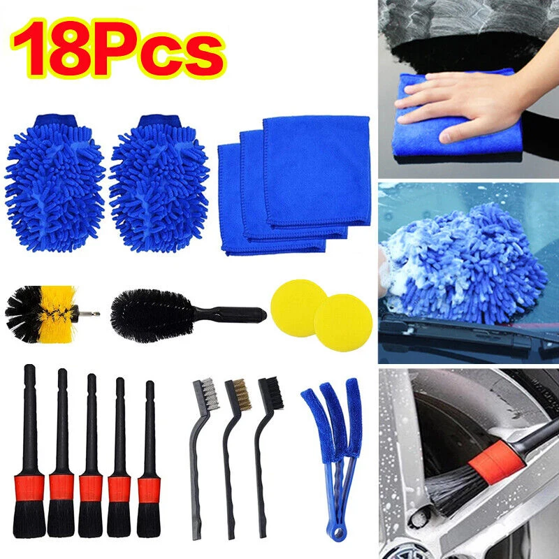 

Набор Щеток Для детейлинга автомобиля, набор из 18 кисточек для чистки дисков в кабане