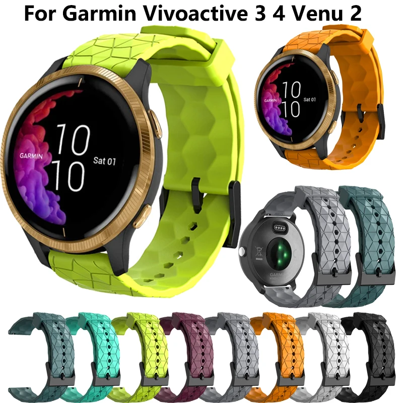 

20mm 22mm Printing Strap For Garmin Vivoactive 3 4 Band Watch Venu 2 2s SQ Forerunner 645 Silicone Wristband SmartWatch Bracelet