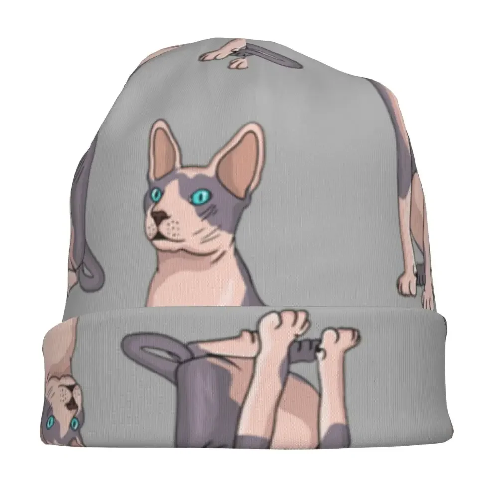 Шапки с изображением кота сфинкса винтажные уличные шапочки Skullies шапки для