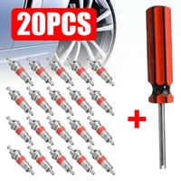 20pcs tyre valve core insert with remover tool tire repair tool valve core wrench screwdriver for car bike motorcycle wheel