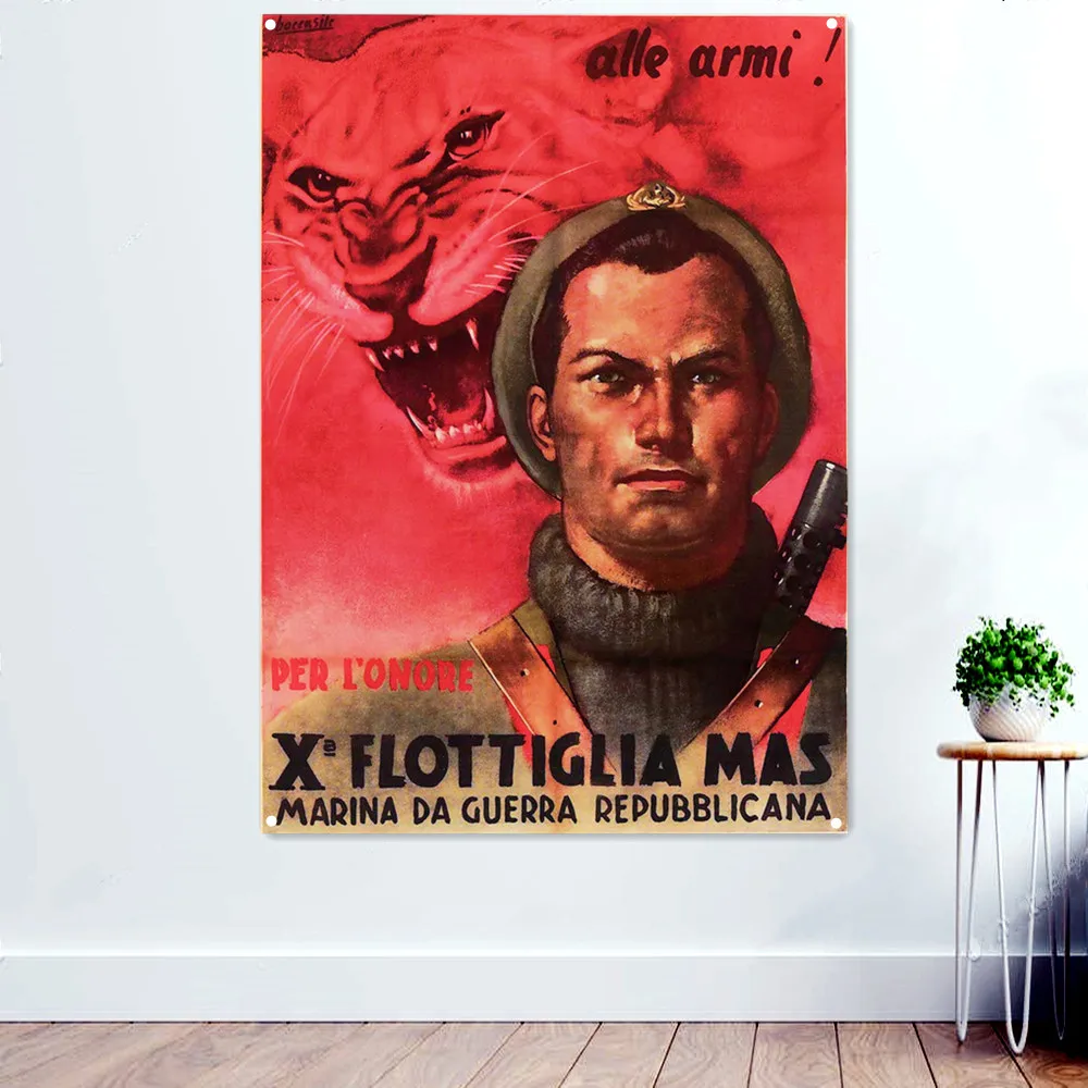 

Fight for Honor World War II Posters Prints Wall Art Tapestry German Empire Propaganda Banner Hanging Flag Wall Decor Painting