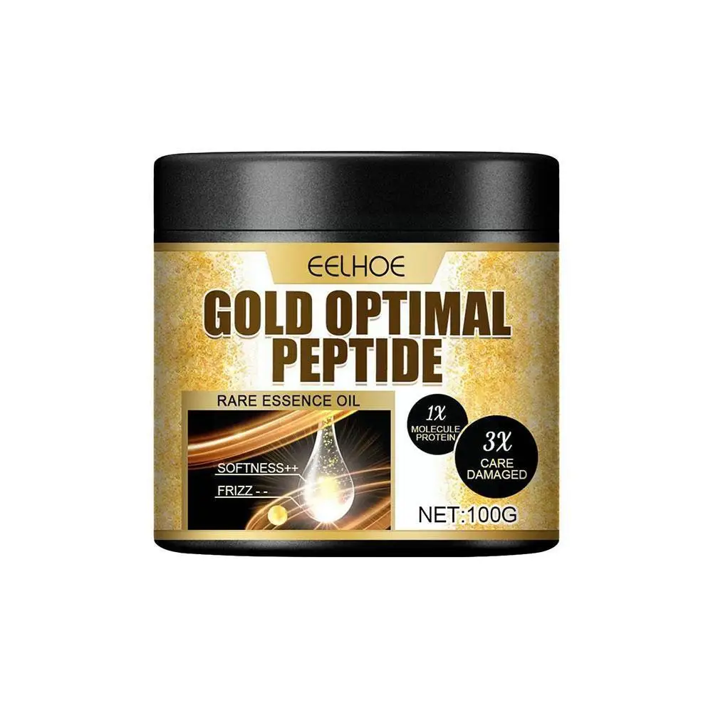

100ML Gold Peptide Hair Mask Repair Damage Nourishing Soften Restore Lasting Smooth Quick Hair Care Scalp Frizzy Keratin W2W1
