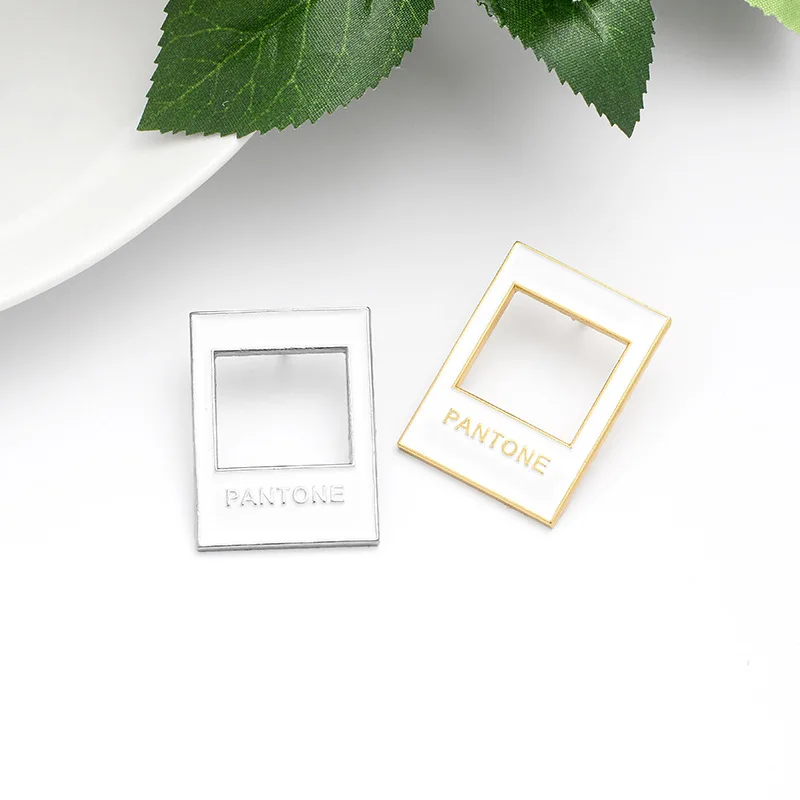 Cartoon White Pantone Color Card Creative Alloy Drop Oil Brooch Funny Color Color Card Enamel Pin Metal Jewelry Badge images - 6