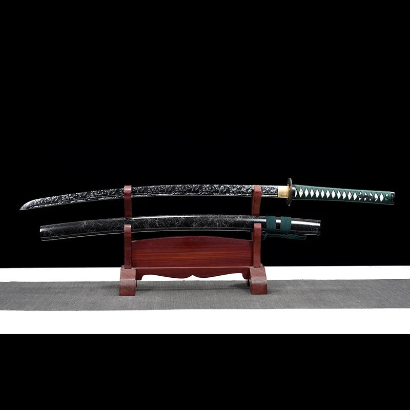Китайская меч украшение для дома 1045 черное окрашенное лезвие деревянная Сая