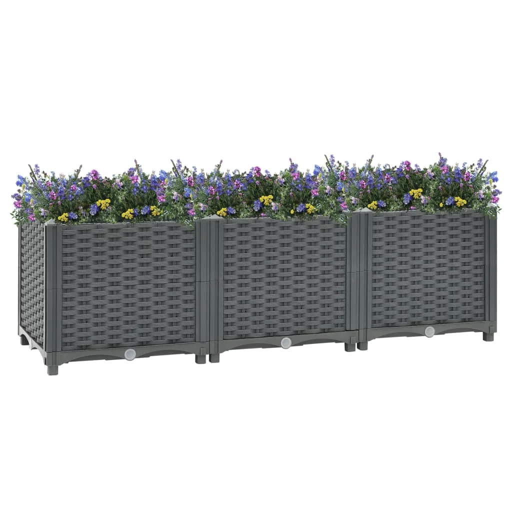 Garden Planters, Polypropylene Patio Plant Pots, Raised Bed, Garden Decoration 120x40x38 cm