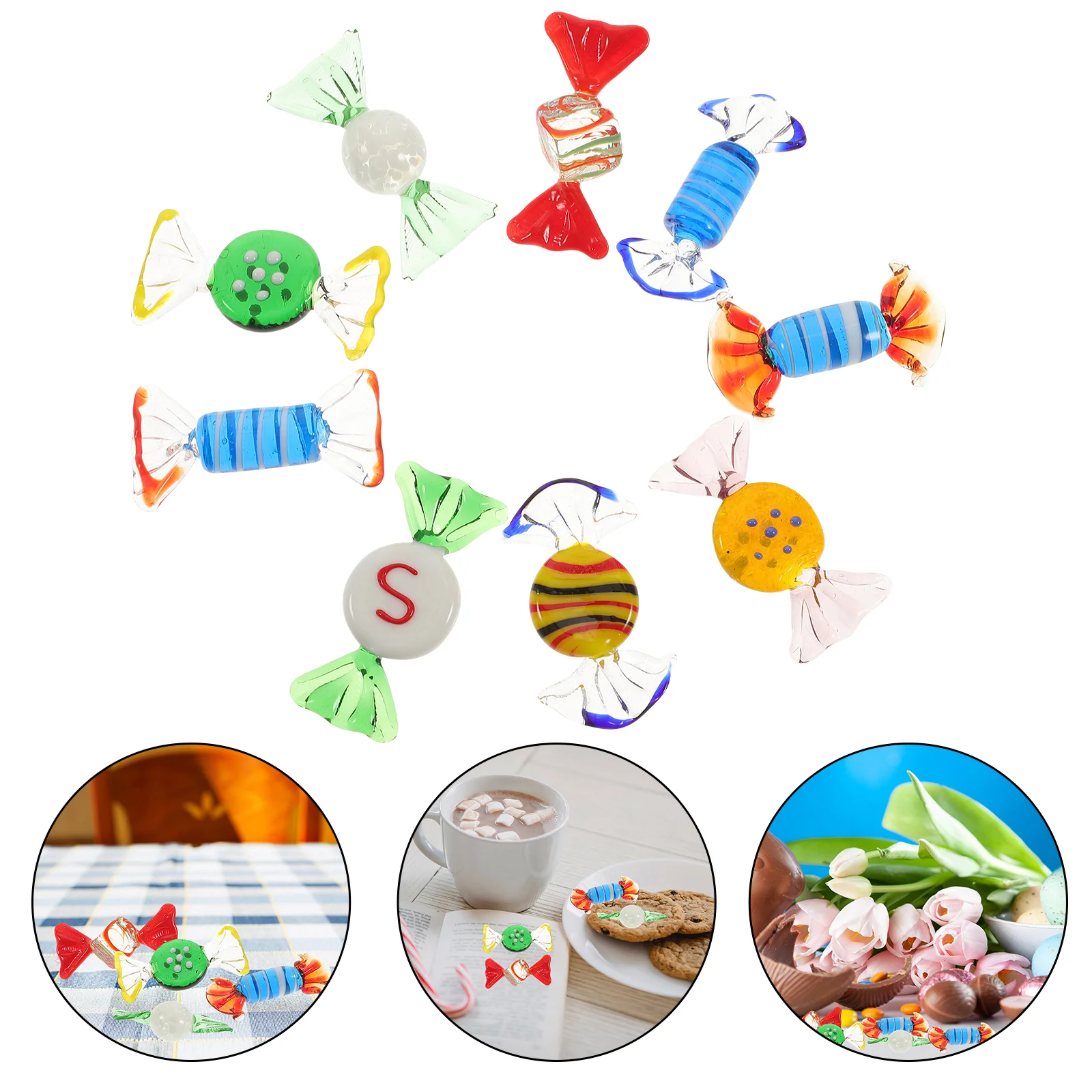 

Candy Glassornament Murano Ornaments Christmas Decor Decorationfake Party Wedding Figurines Cute Figurine Table Props Artificial