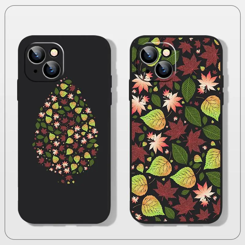 

Leaves Phone Case For Cover iPhone 12 Pro Max 7 7P Xr SE 2020 11 6 6s X Xs 8 Plus 12 13 Max Pro Mini 3cxo Selena 2021 Fashion