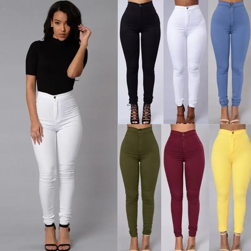 Women Denim Skinny Jeggings Pants High Waist Stretch Jeans Slim Pencil Trousers baggy jeans women cargo pants women slouchy jean