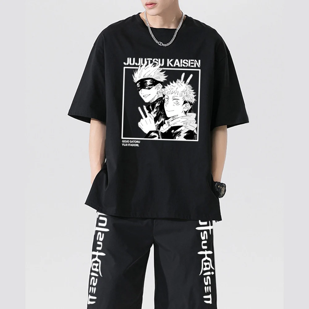 Jujutsu Kaisen T-shirt Set Casual Shorts Anime Print Tracksuit Men's Sets Men Sportswear Sweatpant Summer Fashion Trend Clothes