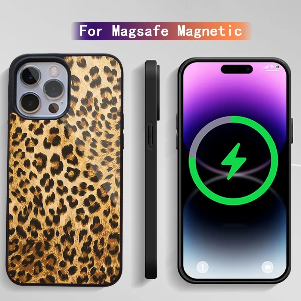 Модный чехол для телефона с леопардовым принтом и пантерой iPhone 15 14 13 12 11 Plus Pro Max