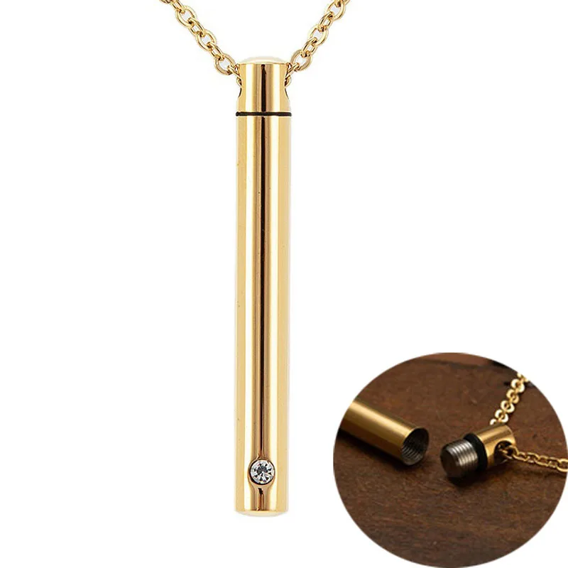 

Незакрепленное ожерелье с урной, аксессуары для мужчин и женщин, подарок, модное женское ожерелье из нержавеющей стали с кристаллами