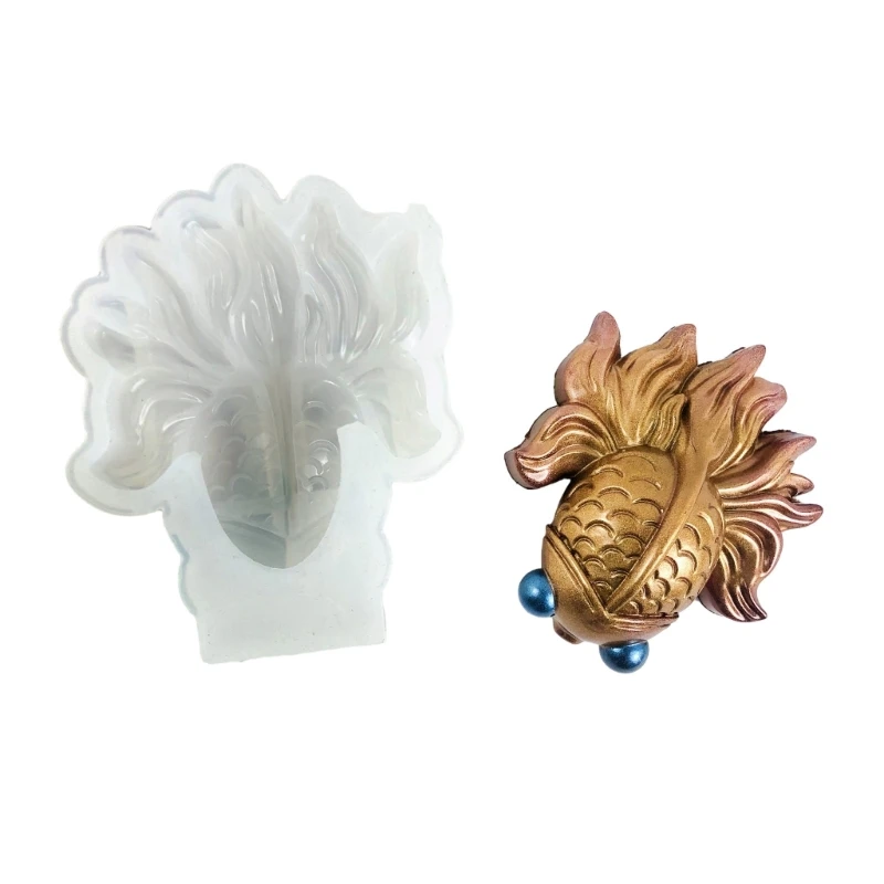 

Силиконовая форма для золотой рыбки, гипсовая эпоксидная смола, ароматическая свеча, форма для украшения дома