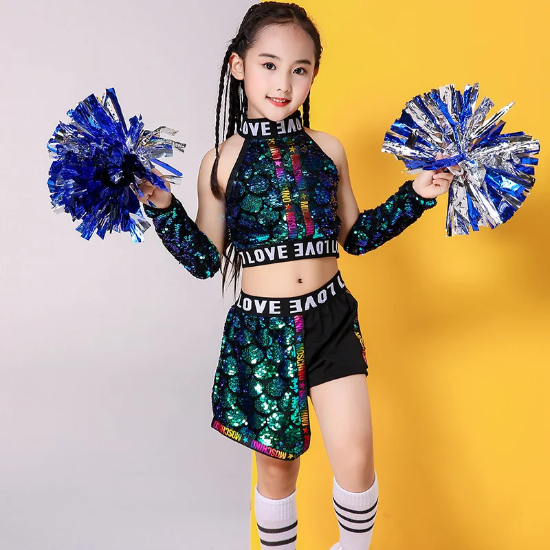 

International Children's Day Performance clothes Kindergarten dance clothes Girls' cheerleading dress Jazz dance sequins