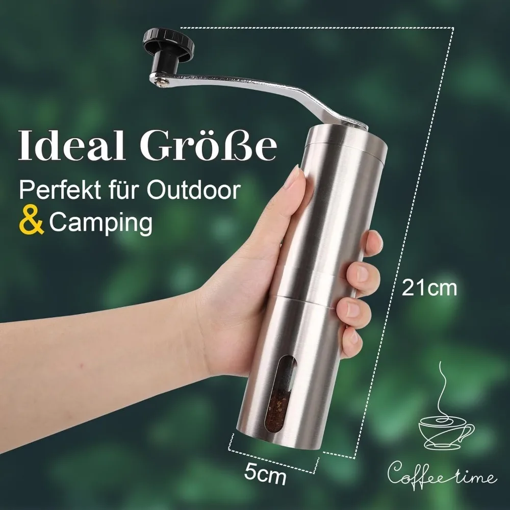 Ручная кофемолка коническая домашняя портативная ручная с ручным заводом