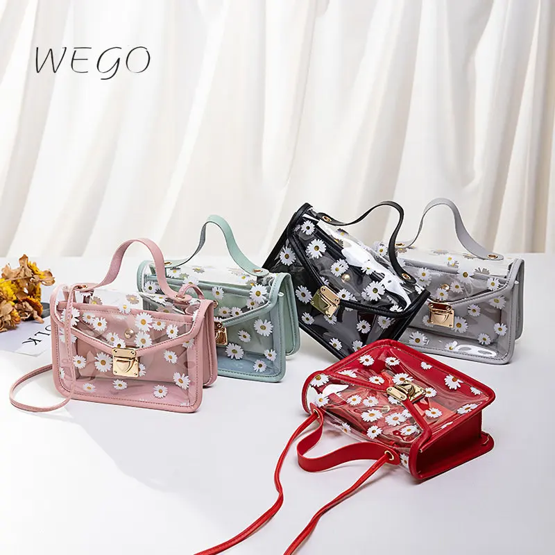 

Transparent Shoulder Bags Jelly Flap Crossbody Bag2020 Summer New Female Small Fresh Shoulder Messenger Mobile Phone Bag