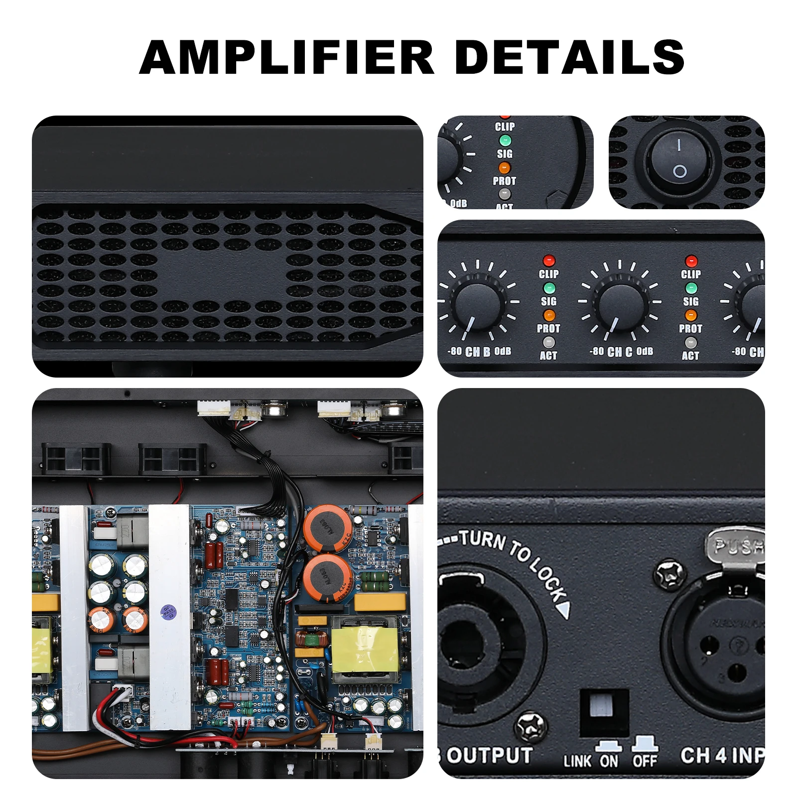 DA4400 4-канальный цифровой усилитель мощности для DJ класса h (1) 2000 Вт |