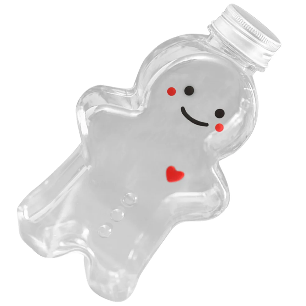 

3pcs Bottles Beverage Bottles Gingerbread Man Bottles Tea Container