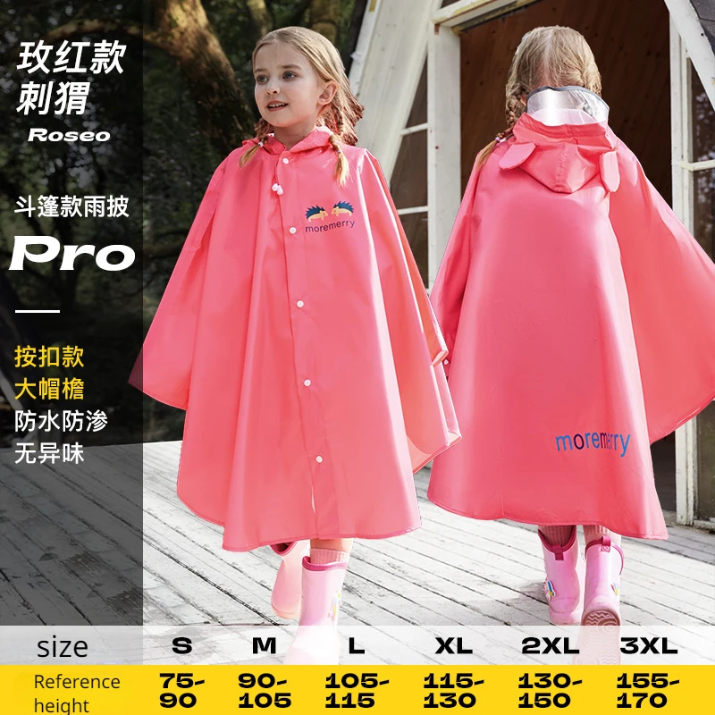 Outdoor Waterproof Rain Coat Children Impermeable Poncho Boys Girls Rain Jacket Yellow