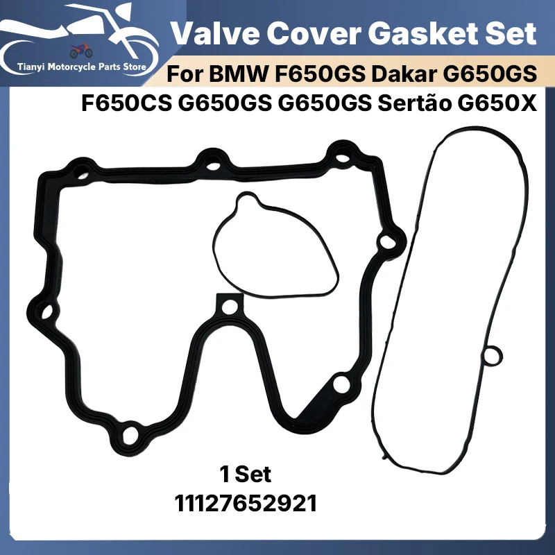 Фото Прокладка крышки клапанов мотоцикла для BMW F650GS Dakar G650GS 1999-2007 F650CS 11127652921, комплект для ремонта уплотнения крышки головки цилиндра №1