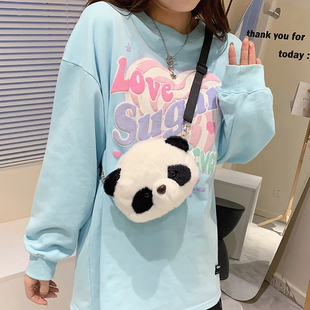 Женская милая мультяшная 3D плюшевая Сумка-Кроссбоди в виде панды женская зимняя