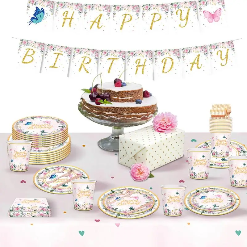 

Набор бумажной посуды набор бумажных тарелок с бабочками, набор посуды, праздничные принадлежности с бумажными тарелками, салфетками, чашк...