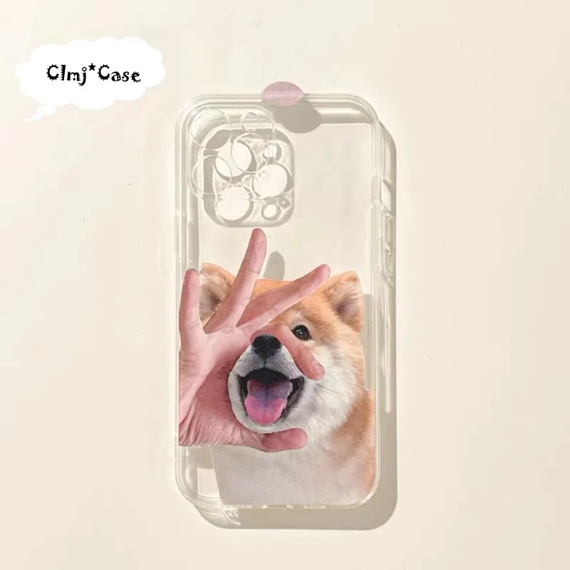 

Clmj Funny Cute Dog Phone Case For iPhone 13 Mini 11 Pro 12 14 Plus Se 2020 XR X XS Max 7 8 Soft Silicone Protective Cover INS