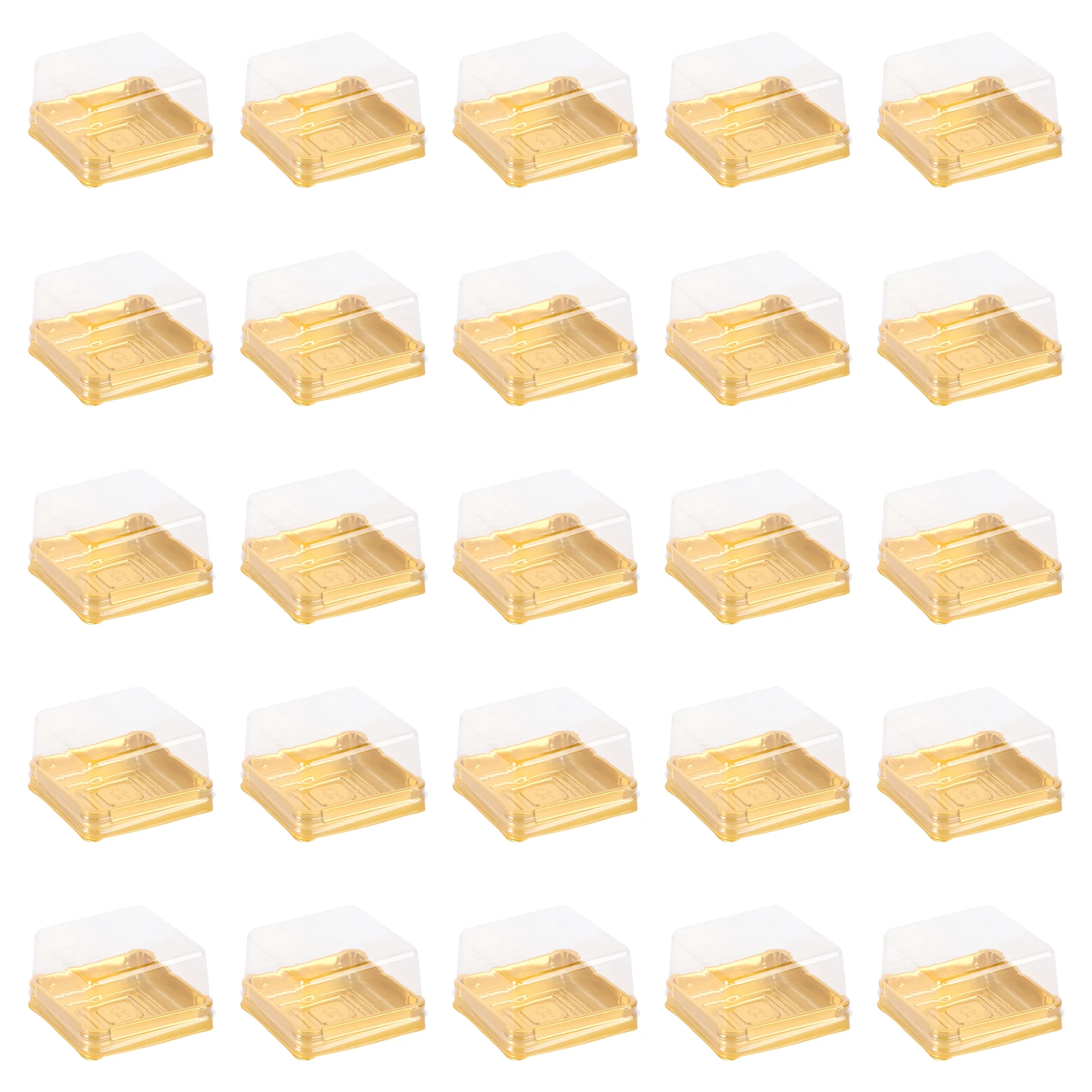 50pcs Plastic Square Moon Cake Boxes Egg-Yolk Puff Container Packing Box Mooncake Package Holder Mid-Autumn Festival Gift |