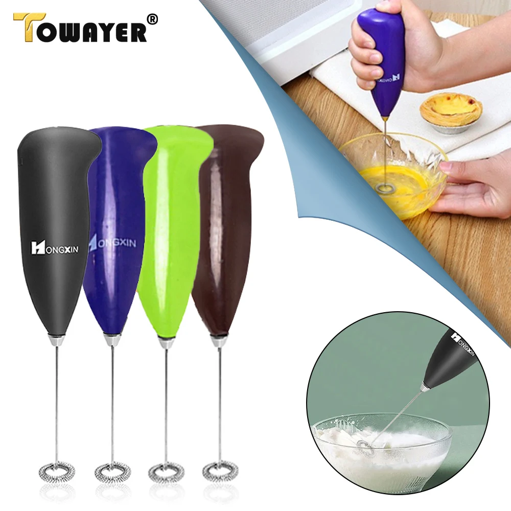 

Newest Mini Electric Milk Frother Creative Stainless Steel Kitchen Whisk Coffee Milk Whisk Automatic Milk Powder Mixer Household