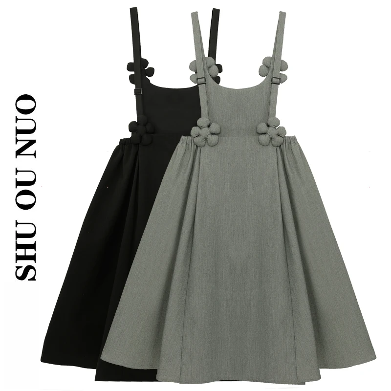 VANOVICH 2022 Spring and Autumn New Women's A-LINE Dress Knee-Length Spaghetti Strap Appliques Fashion Elastic Waist | Женская