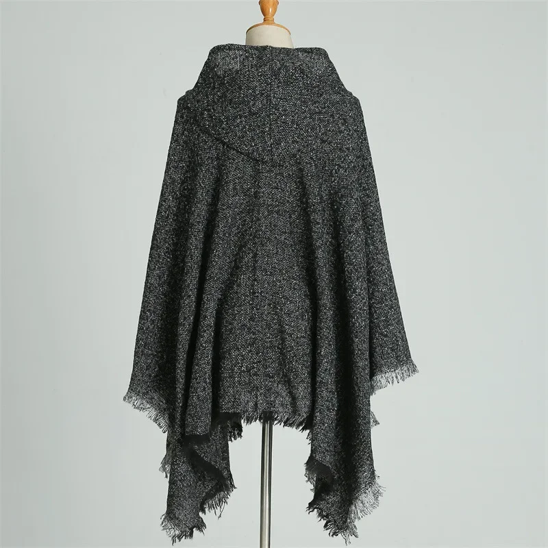 Женская кашемировая накидка с капюшоном цвет в ассортименте