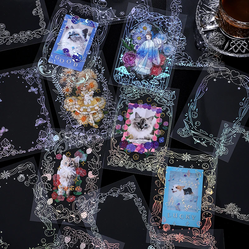 Оригинальная Лазерная рамка 8 листов журнал планировщик наклейка для домашних