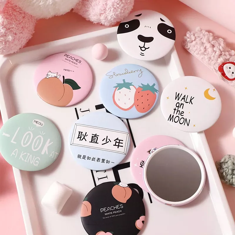 

Styles Round Makeup Mirror Cartoon Pattern Portable Compact Pocket For Women Girl Cosmetic Small Compact Mirrors